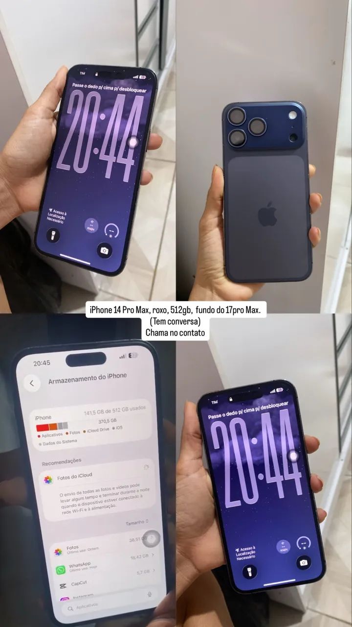Vende-se IPhone 14 Pro Max, roxo