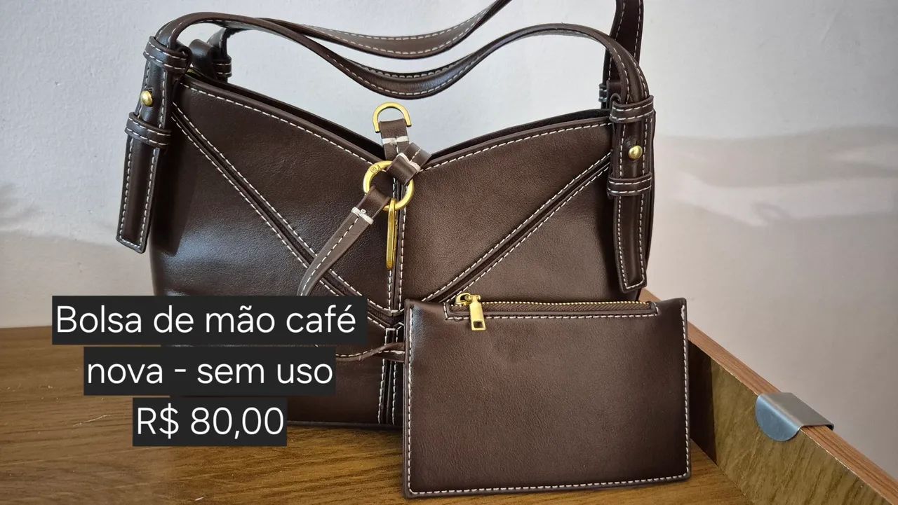 Bolsa de mão café nova - Foto 5