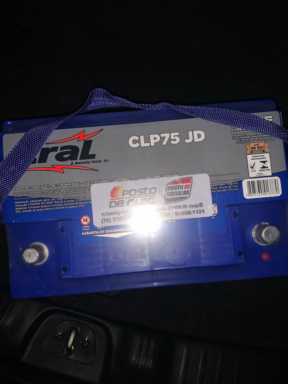 Bateria nova no plástico 75 amperes   - Foto 3