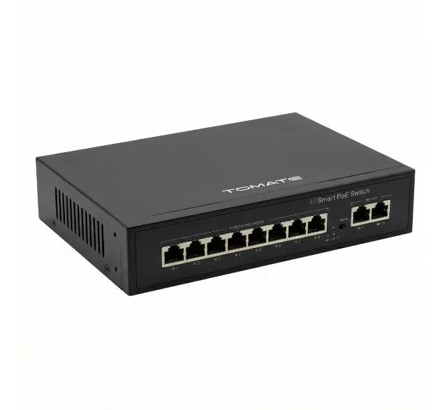 switch poe 8 portas + 2 up link 10/100 mbps com isolamento tomate mtv-745