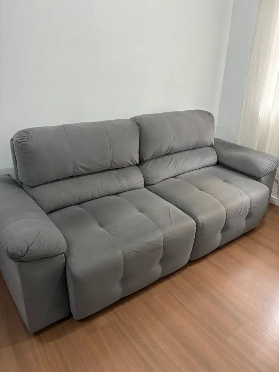 sofá linz retrátil 3 lugares cinza