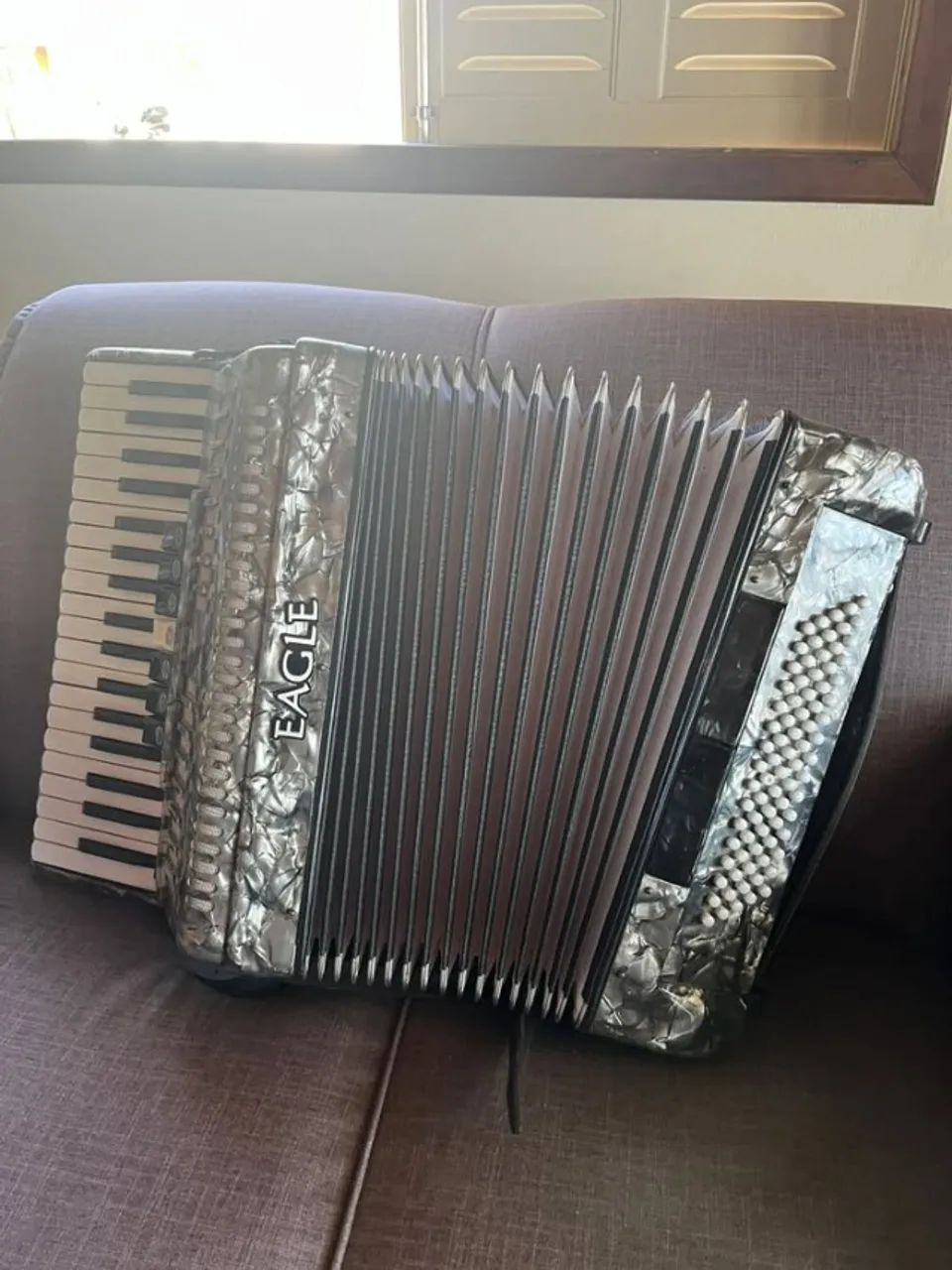 Acordeon Eagle Ega0780 Preto 80 Baixos 37 Media - Instrumentos