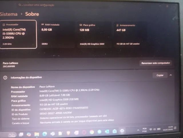 Notebook Lenovo X250, Ssd 512gb, I5 Com Docking Station (Usado) - Foto 4