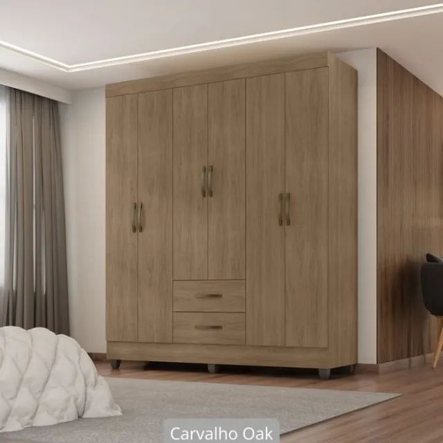 Guarda Roupa Lite 6 Portas 2 Gavetas - Foto 5