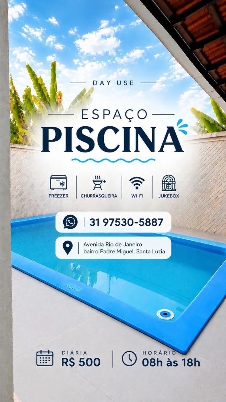 Espaço piscina Day Use 