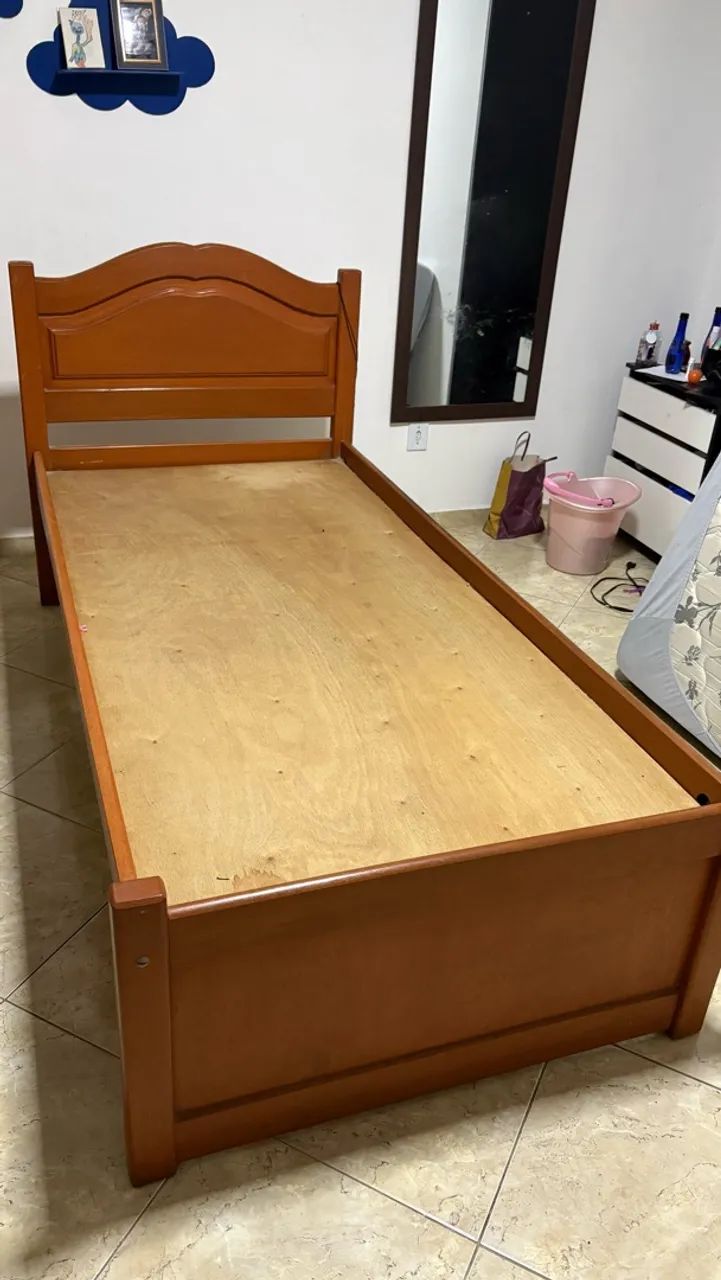 CAMA DE MADEIRA DE SOLTEIRO  - Foto 4