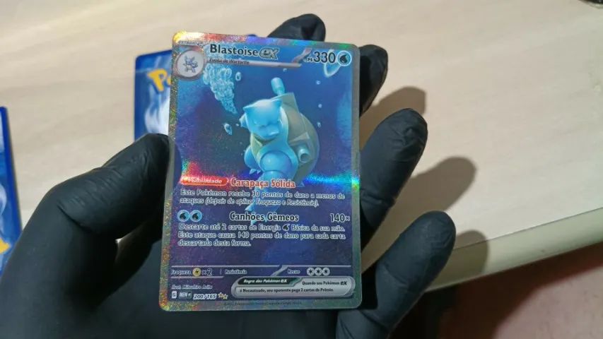 Kit 3 Cartas Fullart Pokemon 151 TCG Charizard, Venusaur e Blastoise todas NM - Foto 3