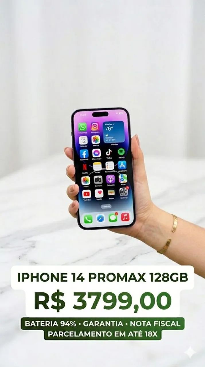 iPhone 14 Pro Max 128GB Seminovo Premium Bateria 94% - Celulares e