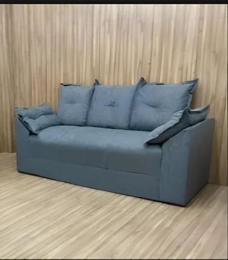 Sofá 3 Lugares Paris Sued Cinza - Entrega Rápida! 