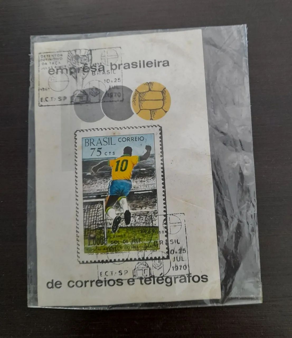 Bloco 28 selo 658 Milésimo Gol Pelé no Maracanã 1969