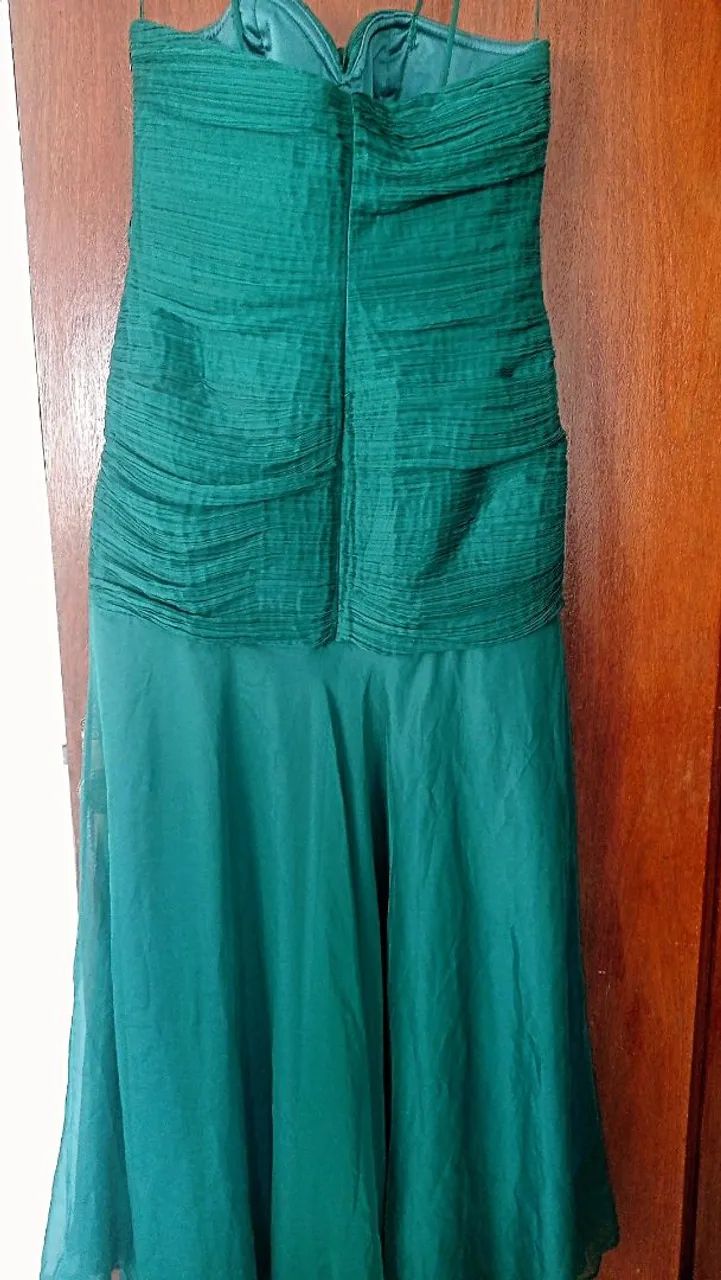 Vestido verde escuro P/M - Foto 2