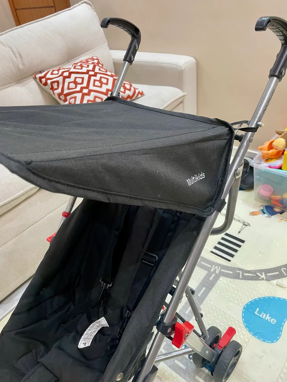 Carrinho De Bebê Guarda Chuva Pocket Preto Multikids Bb502 - Foto 3