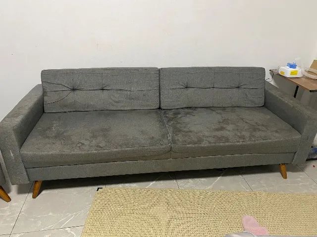 Sofá cinza 2,15x0,80m 
