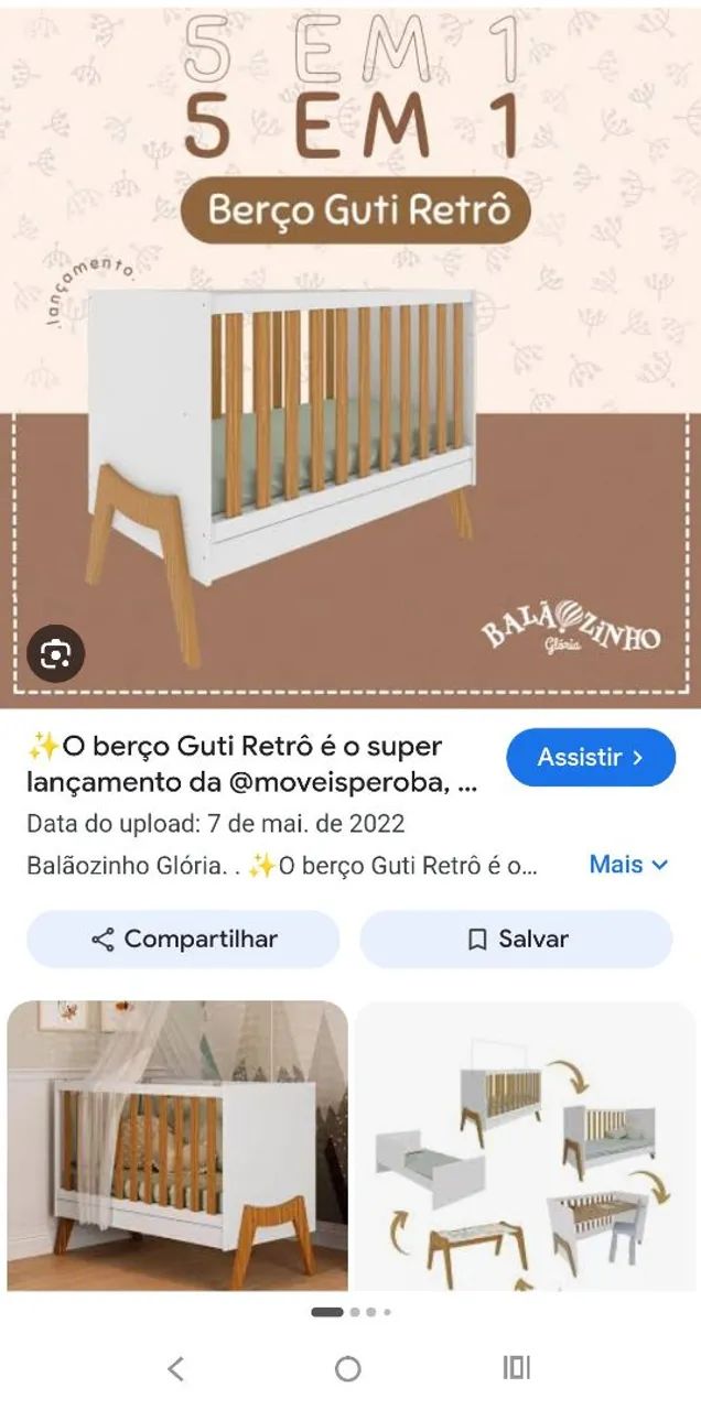 Berço Multifuncional com Colchão usado  - Foto 2