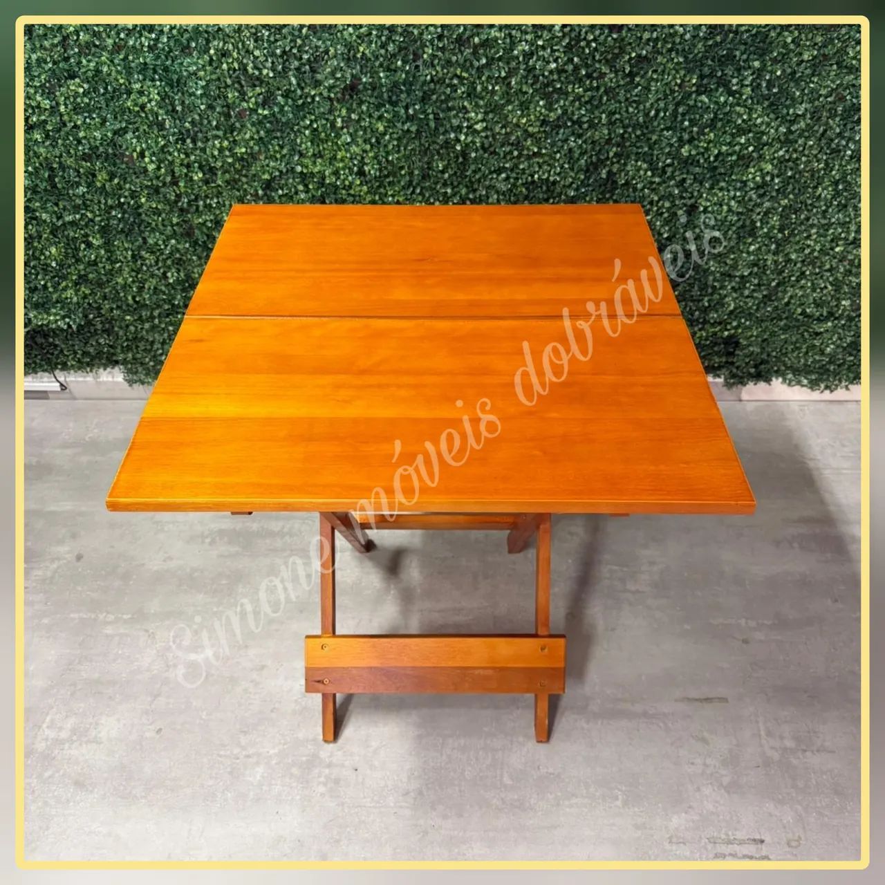 Mesa 70x70 madeira maciça dobrável - Foto 5