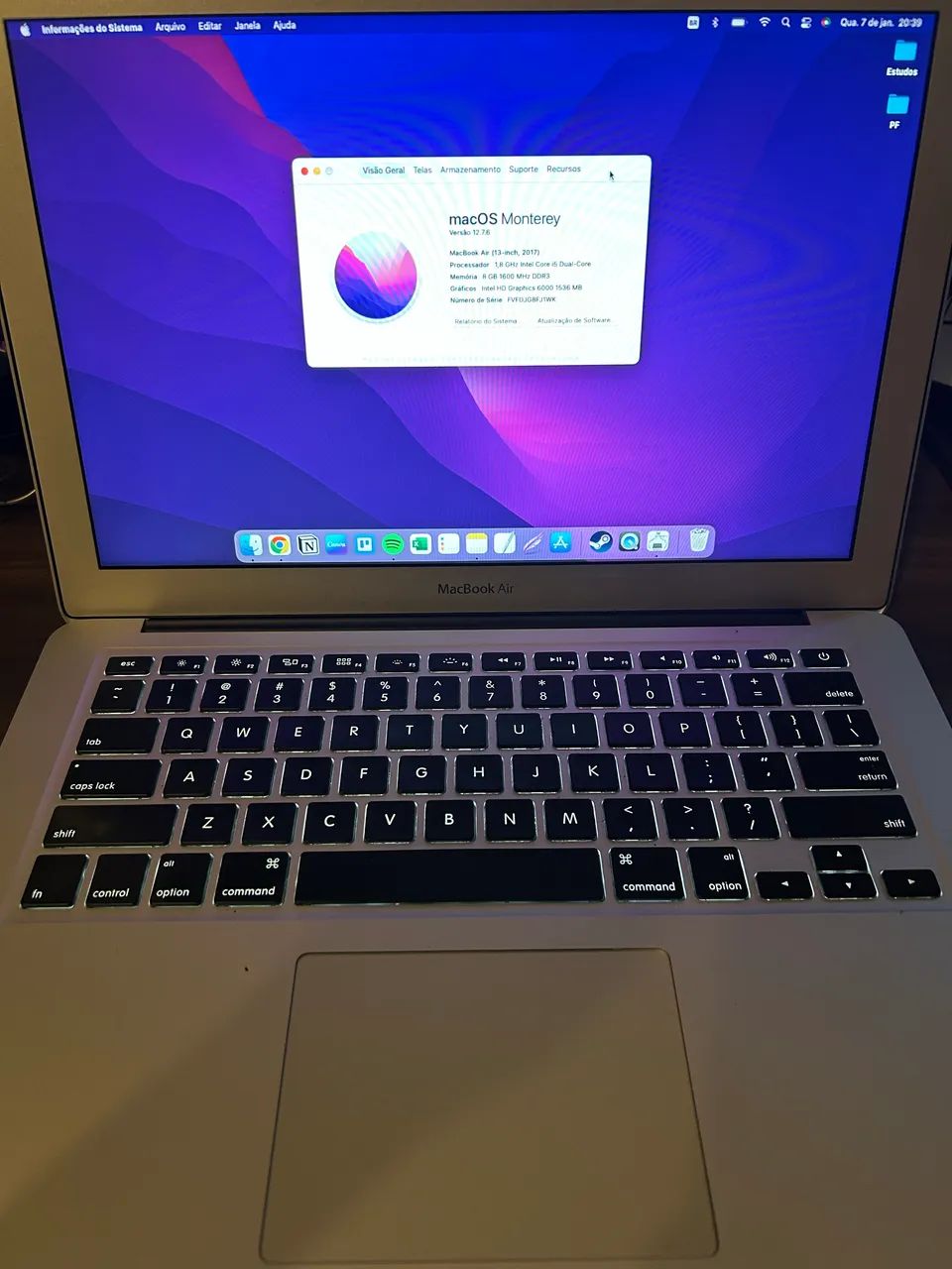 Macbook Air 2017 13? i5 8gb ram - Notebooks - Santa Terezinha