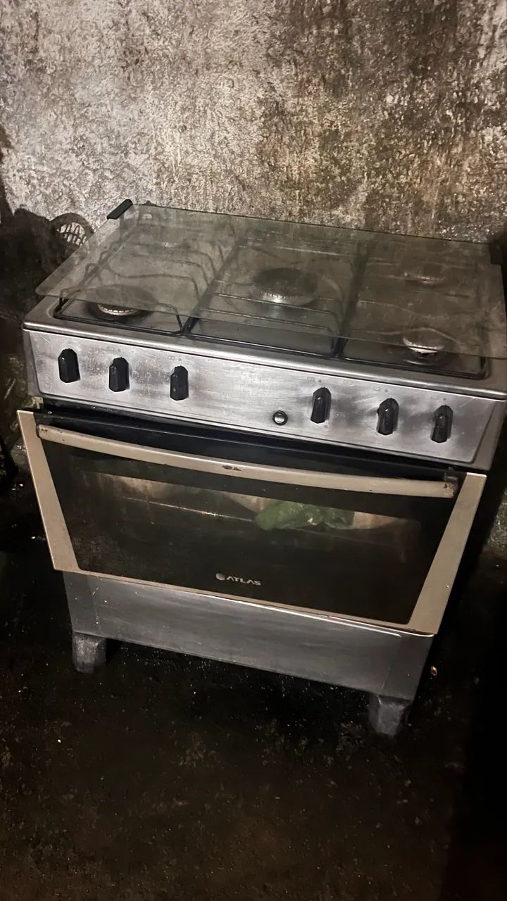 Fogão funcionando
