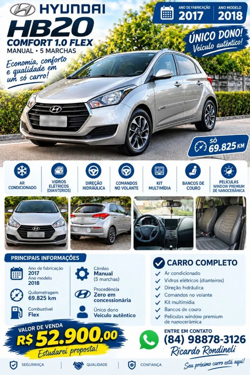 Hyundai Hb20 COMF./C.PLUS/C.STYLE 1.0 FLEX 12V 2018