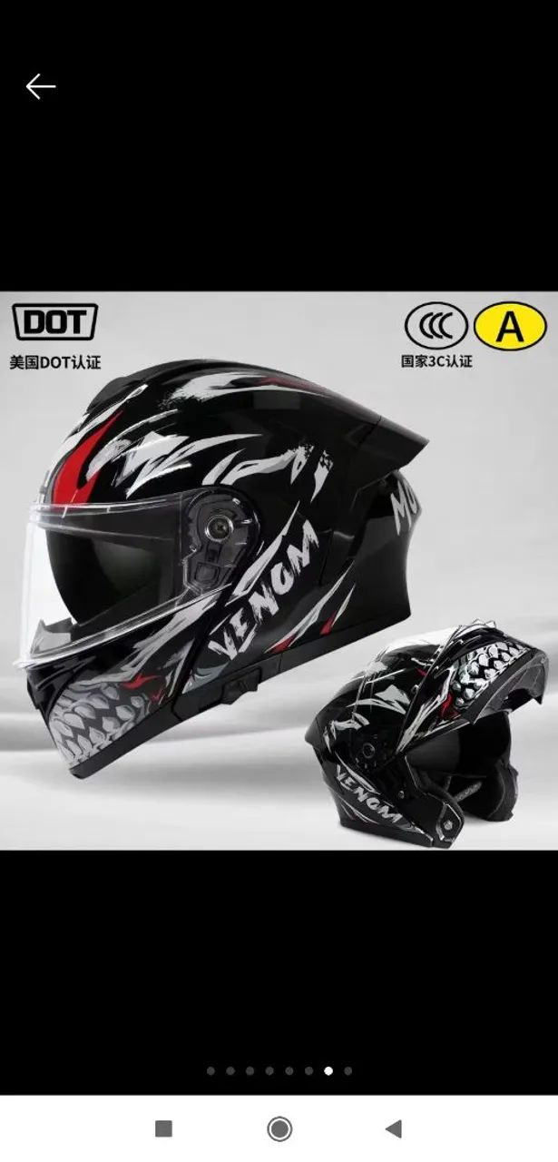 Capacete Flip up importado personalizado Venom - Foto 3