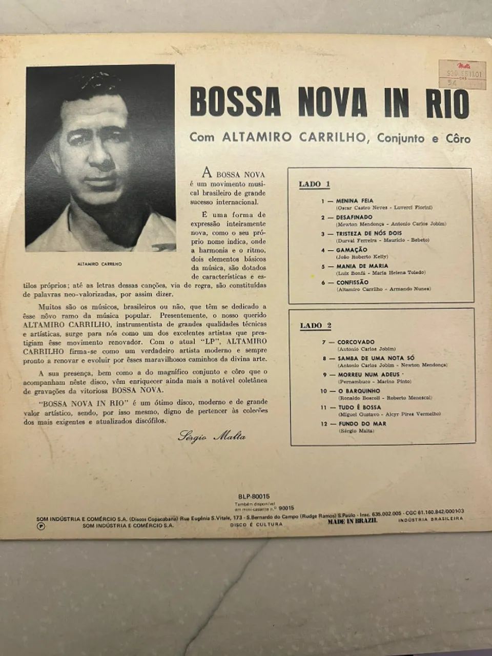 Disco de Vinil LP Altamiro Carrilho - Bossa Nova in Rio - Foto 2