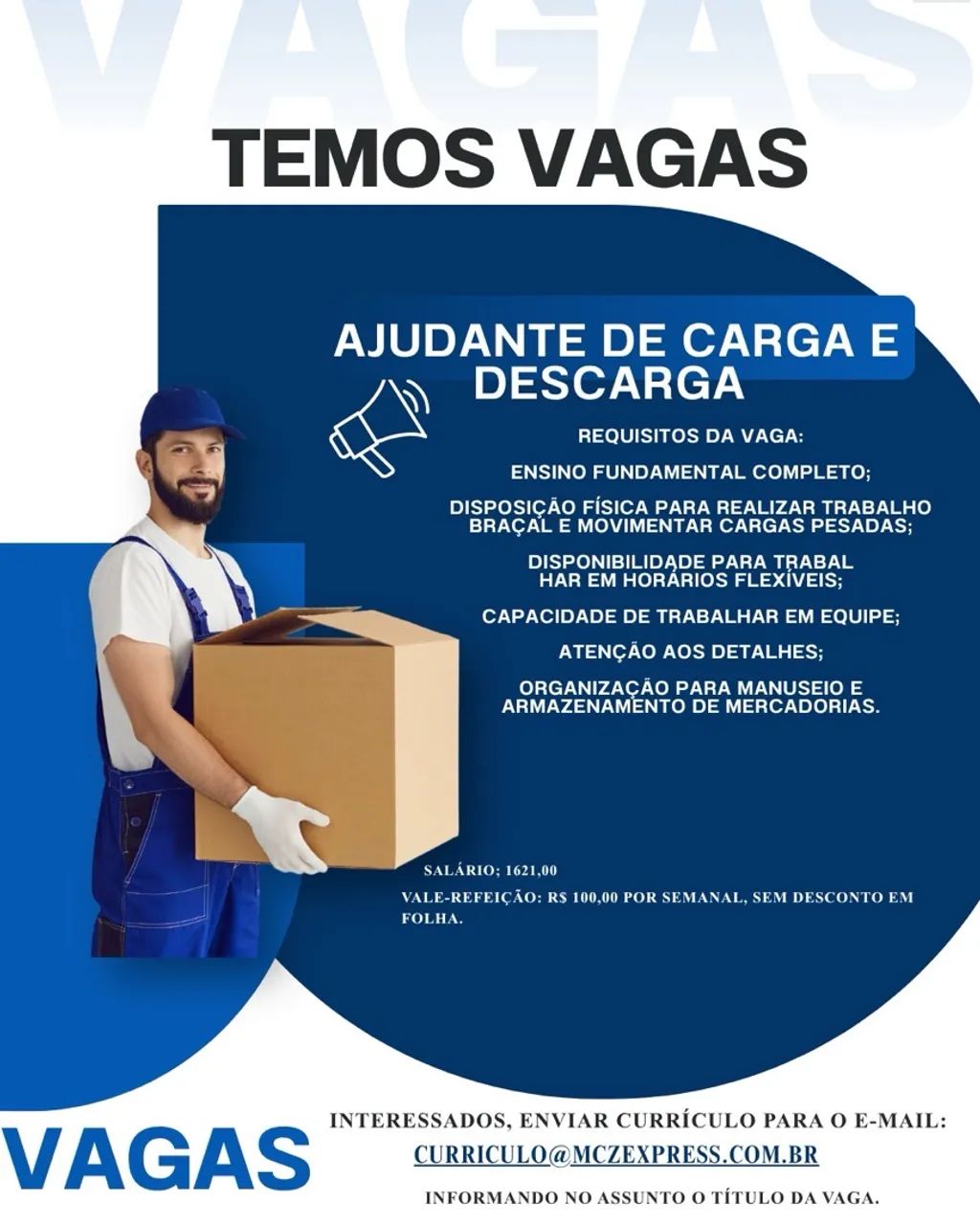 Vagas disponíveis 