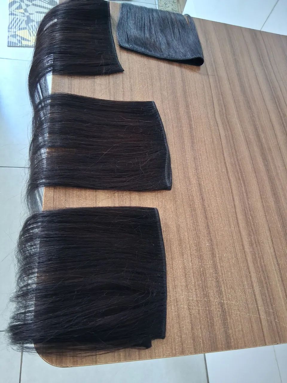 4 telas cabelos 100% humanos 47cm lisos 