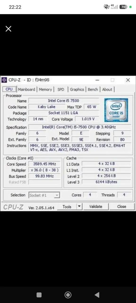 Processador i5 7500