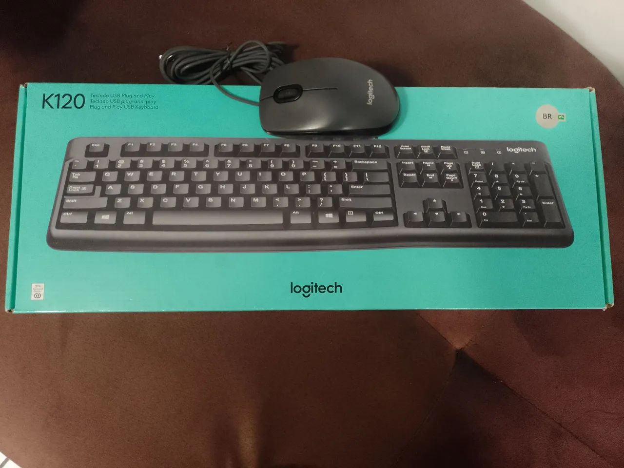 Teclado e mouse Logitech (com fio) - Computador / Notebook / Leptop 