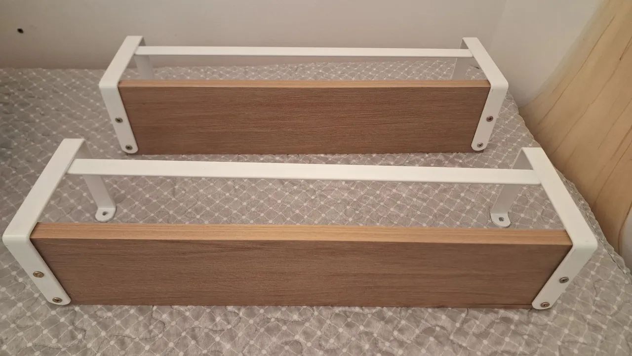 Prateleira Box Estilo 45cm Branco e Madeirado Luciane - Foto 3