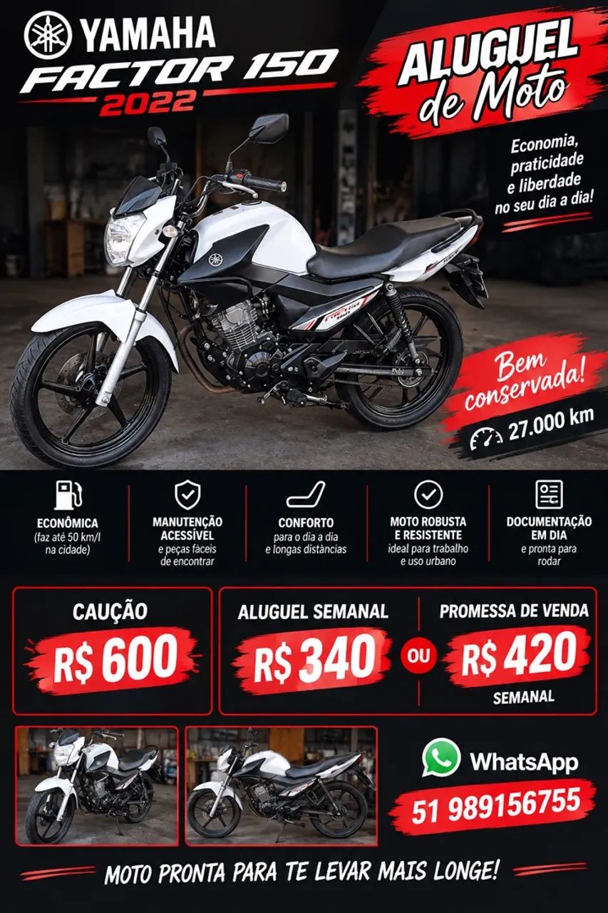 Aluguel de moto Factor 