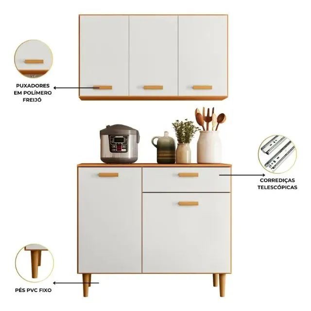 Armário de Cozinha Compacto kit com 2 Peças - Foto 2