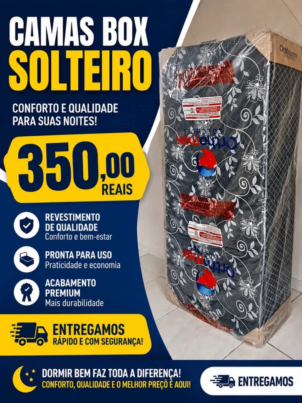 Camas de solteiro box novas 