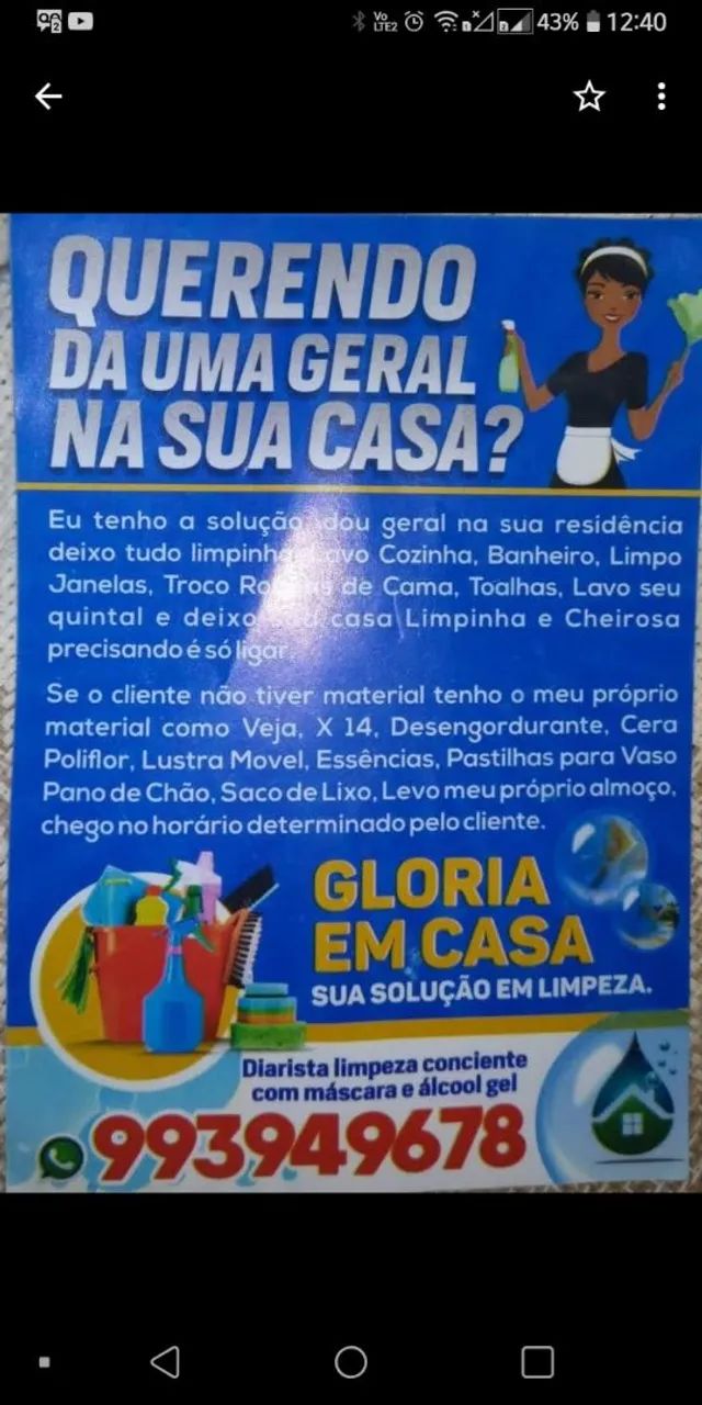 Faxineira / diarista