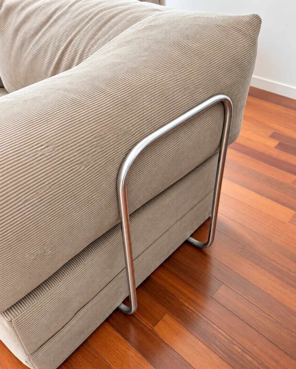Sofá Cama 2 lugares Modelo Mood Valley Modular Bege Cotelê - Foto 4