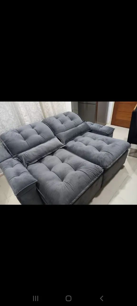 Sofá retrátil reclinável com pillow top  - Foto 4