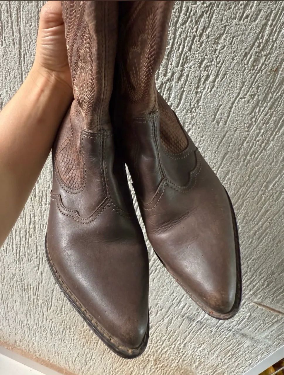 bota texana via marte couro marrom 34 - Foto 5