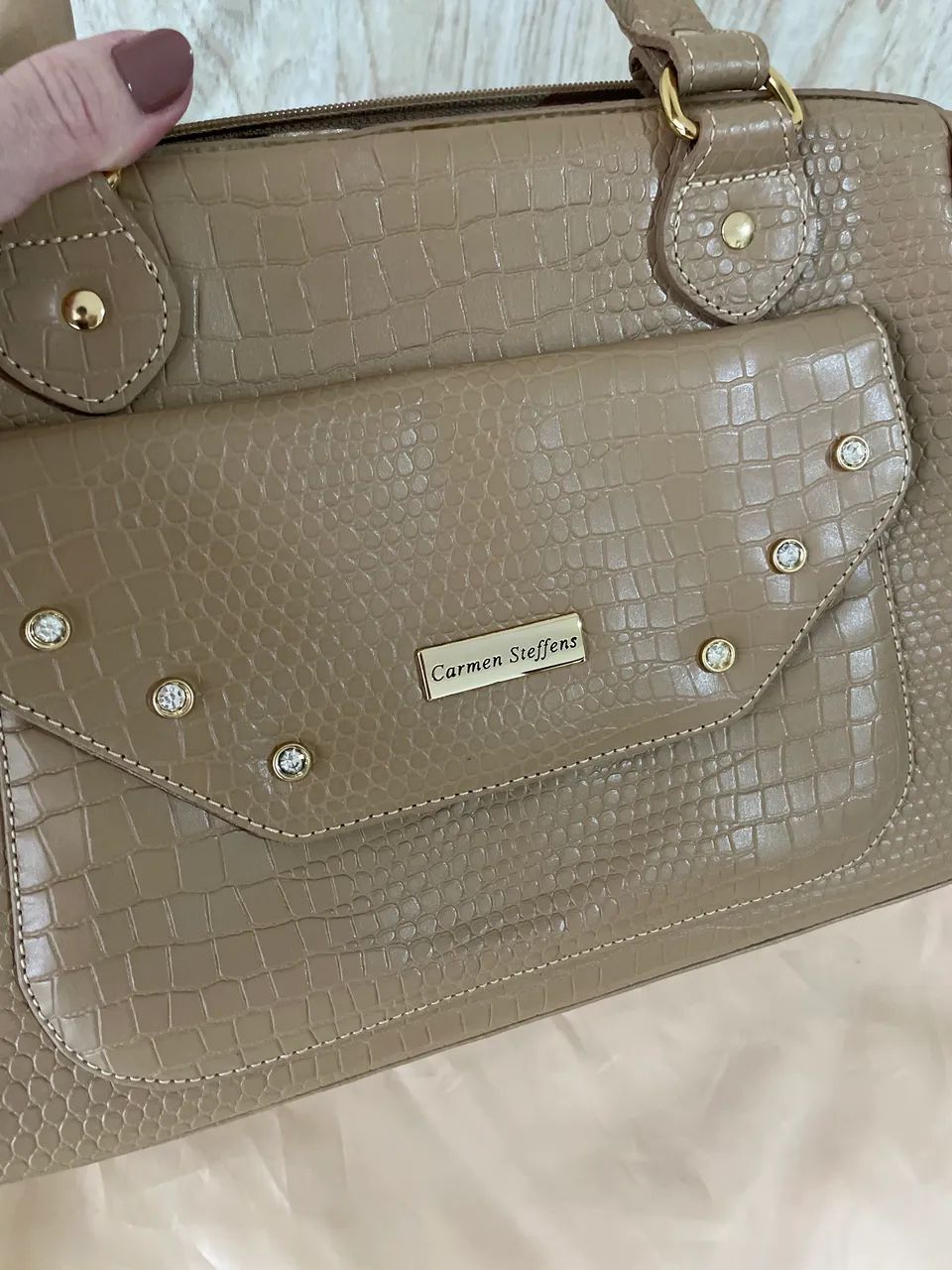 Bolsa de couro legítimo Carmen Steffens nova - Foto 3