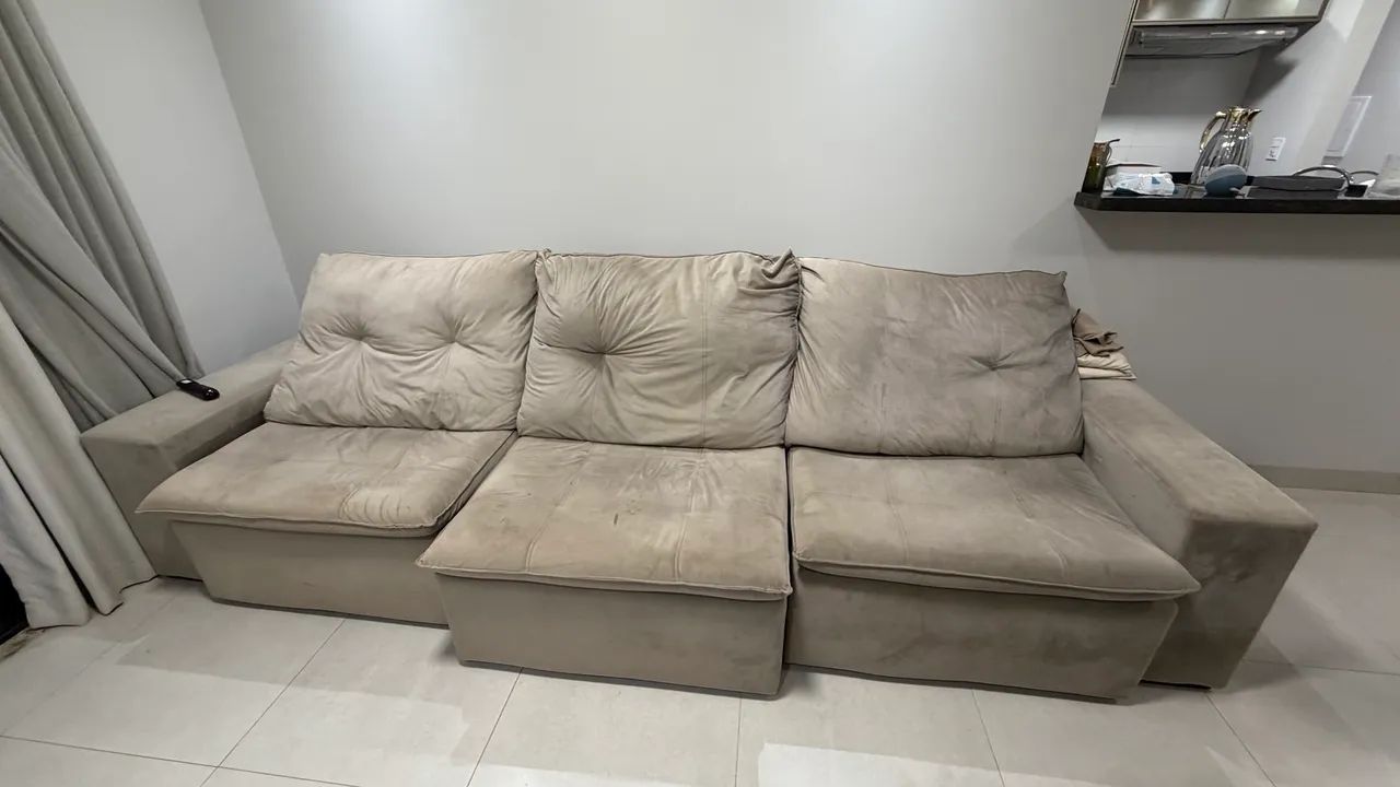Sofá retrátil reclinável 3 lugares