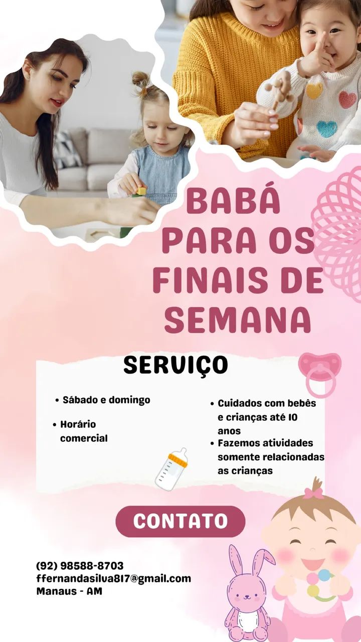 Babá Freelancer para final de semana