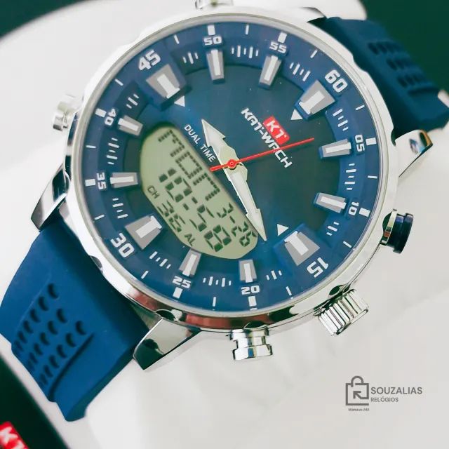 Relógio KAT-WACH 1815 - À Prova D'água Silicone Azul - Acessórios