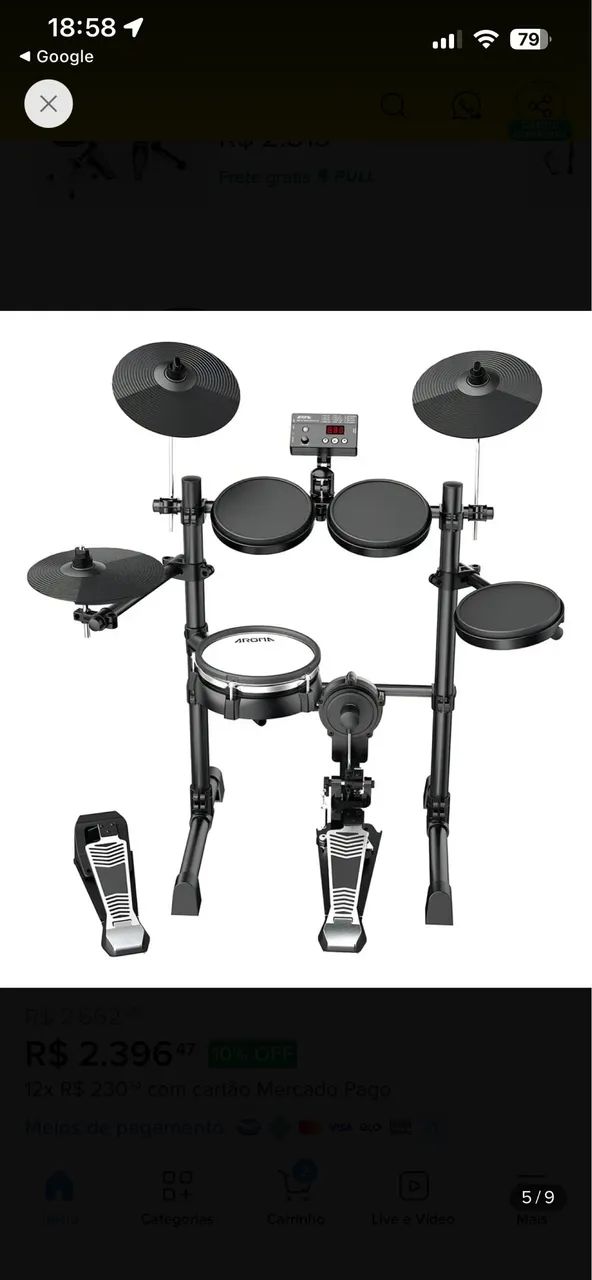 Bateria eletrônica Aroma Tdx-15