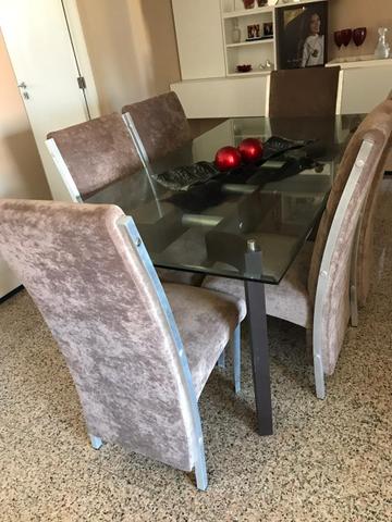 Mesa de Sala Com 6 Cadeiras (Vidro) - Foto 6