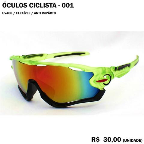 Óculos de Ciclismo com Proteção UV 400 Armação Verde Modelo 001