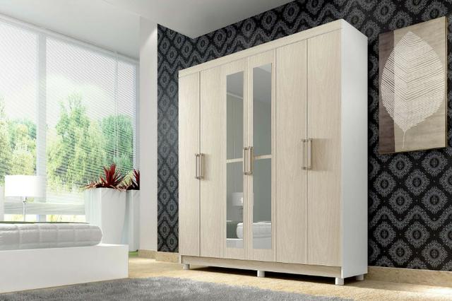 100% MDF e Com Espelhos e Bem Dividido Lindo Guarda Roupa Novo Apenas 989,00