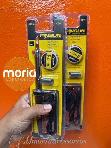 Ferro De Solda Profissional 60w e 40w Estanho E Pasta De Solda - Foto 5