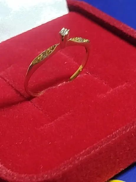 Solitário Debutante Namoro Noivado Anel 15 Anos  Brilhantes 1 mm Peso 0.90 Grama - Foto 3