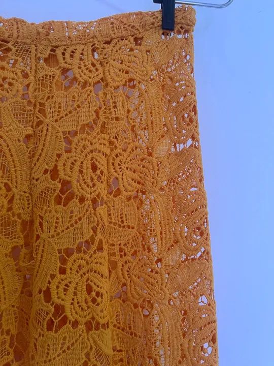 Saia de renda longa amarela - Foto 5