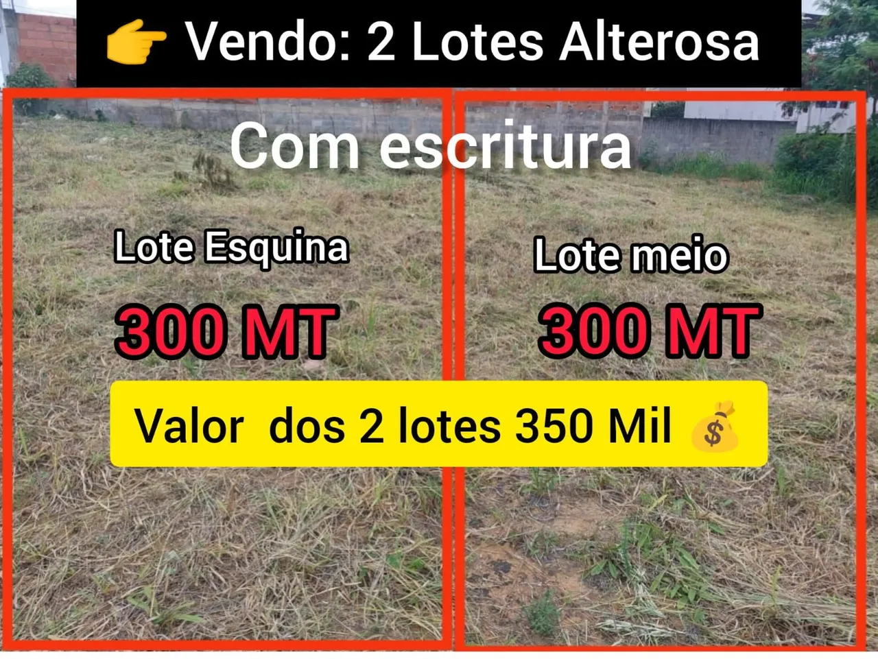 WG - Lotes em Alterosas Serra ES 600m2 - 350.000,00