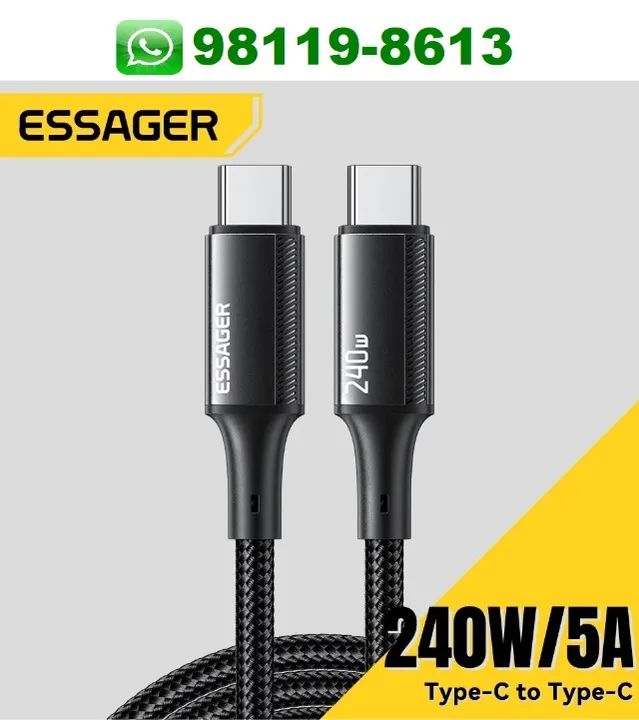 Cabo Tipo C para celular, suporta até 240w