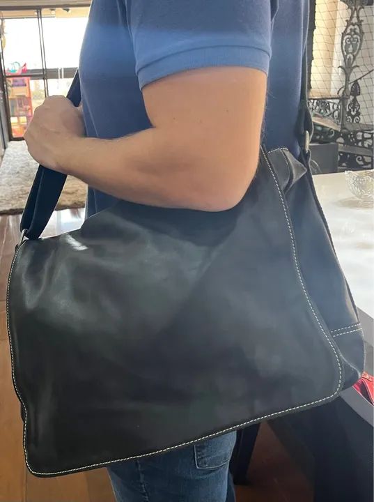 Bolsa de Ombro Masculina de Couro da grife Fóssil